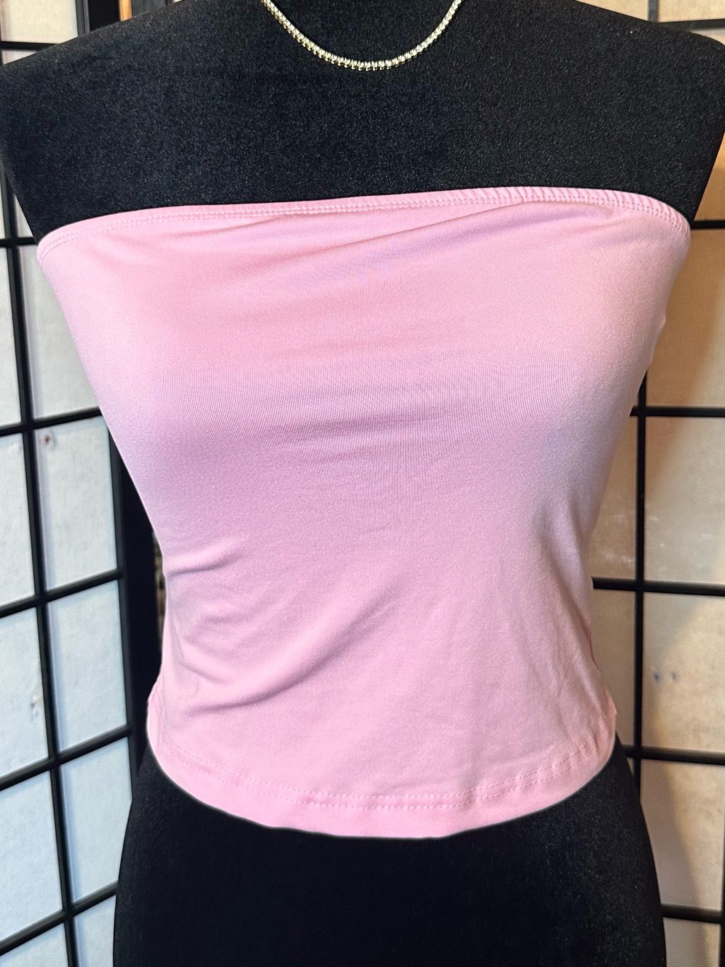 Pink Strapless Tube Top
